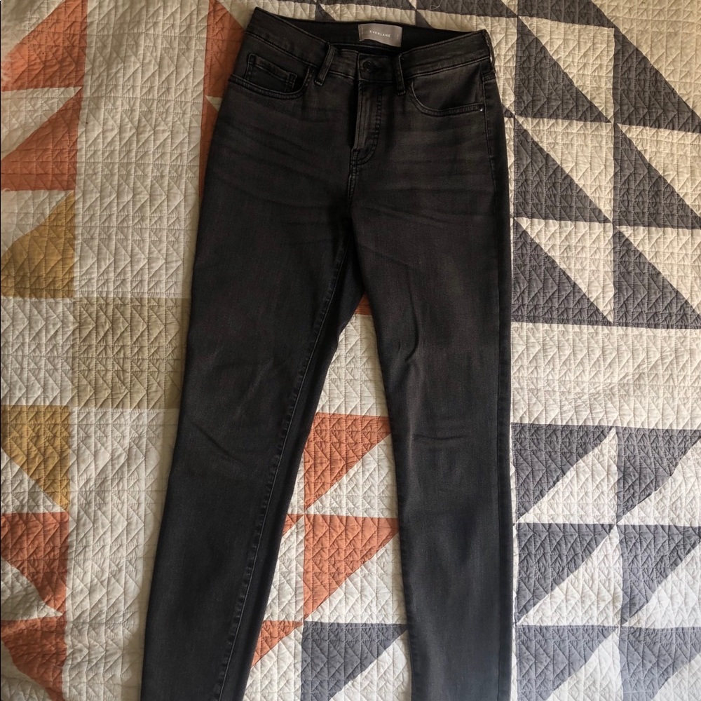 Everlane. Authentic stretch mid rise skinny jeans.